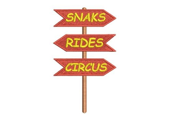 Carnival Directional Sign Embroidery Design