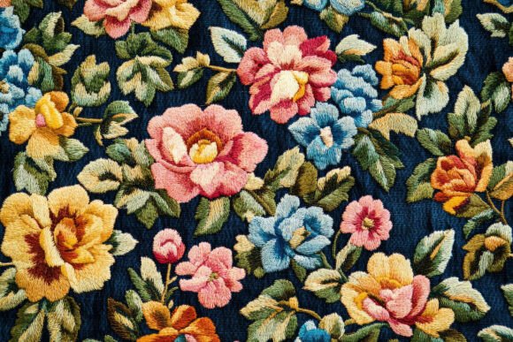 Embroidery Floral Background Wallpaper Review
