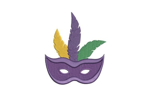 Mardi Gras Feather Mask Embroidery Design