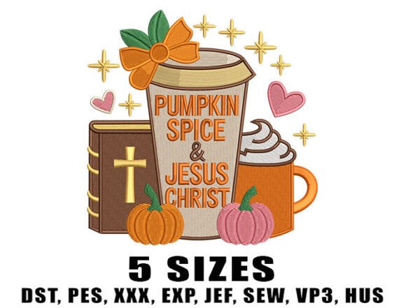 Pumpkin Spice and Jesus Christ Embroidery